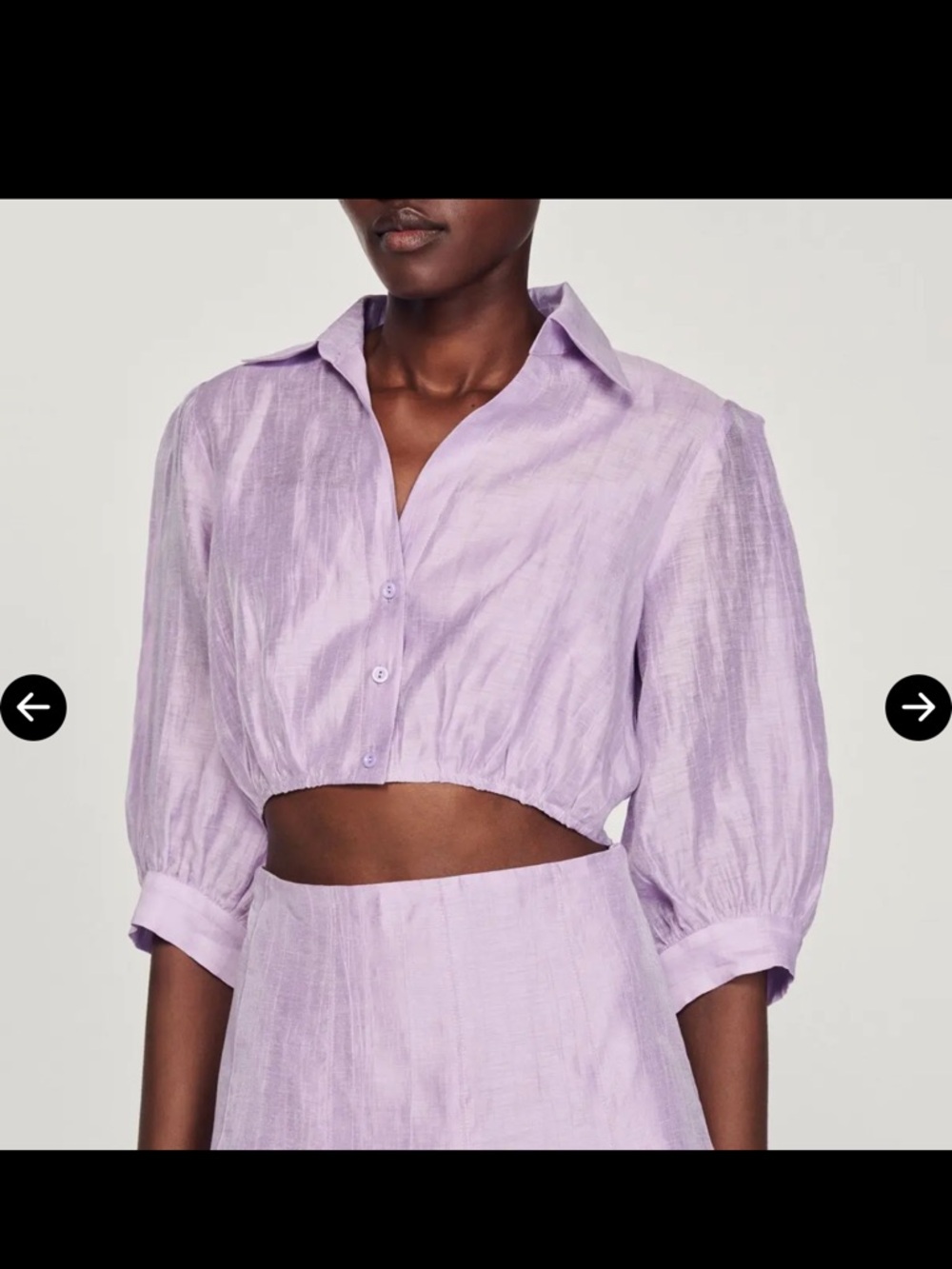Sandro Lavender Cropped Bodice Mini Shirt Dress size 38 - Picture 7 of 10